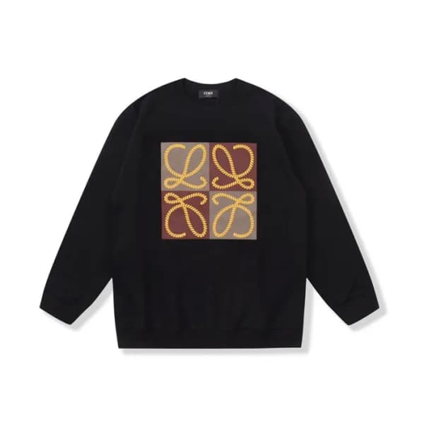 로에베 남성 클래식 블랙 맨투맨 - Loewe Mens Black Tshirts - loe… - 1
