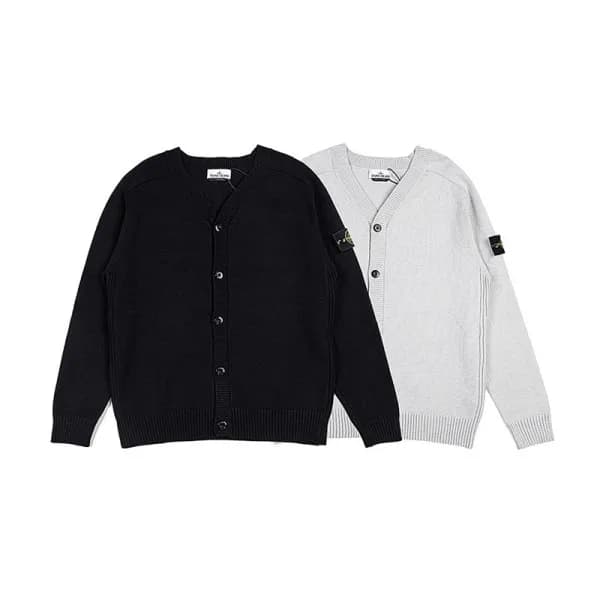 스톤아일랜드 남성 블랙 가디건 - Stone Island Mens Black Cardiga… - 1
