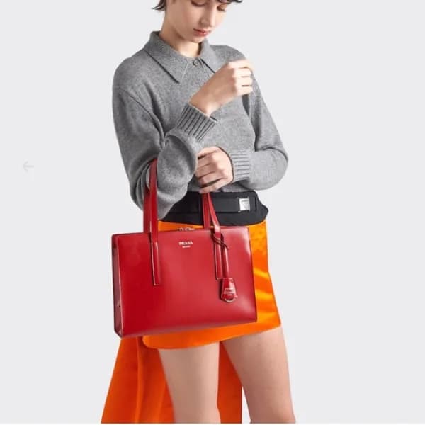 프라다 여성 레드 토트백 - Prada Womens Red Tote Bag - pr75x - 1