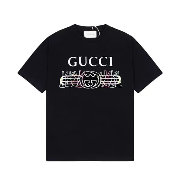 구찌 남/녀 블랙 크루넥 반팔티 - Gucci Unisex Black Tshirts - g… - 1