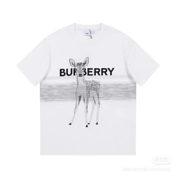 버버리 남성 화이트 크루넥 반팔티 - Burberry Mens White Tshirts -… - 1