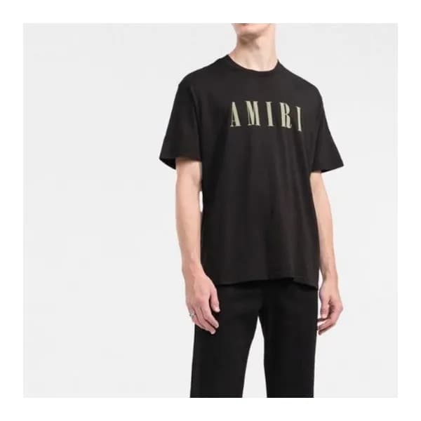 아미리 남성 블랙 크루넥 반팔티 - Amiri Mens Black Short sleeved… - 1