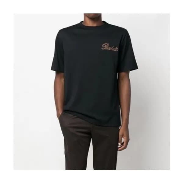 벨루티 남성 블랙 크루넥 반팔티 - Berluti Mens Black Tshirts - b… - 1