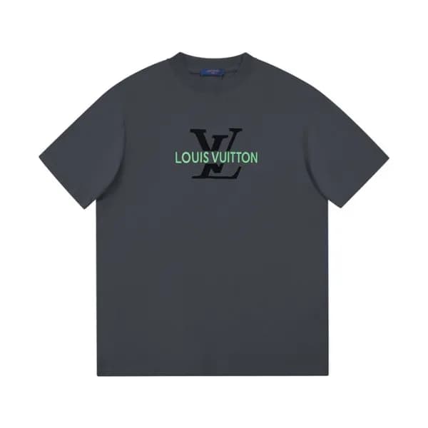 루이비통 남성 그레이 크루넥 반팔티 - Louis vuitton Mens Gray Shor… - 1