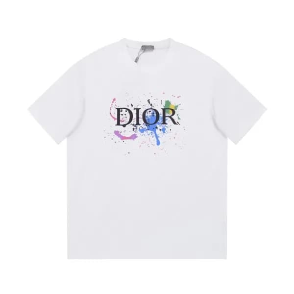 디올 남성 화이트 크루넥 반팔티 - Dior Mens White Short sleeved … - 1
