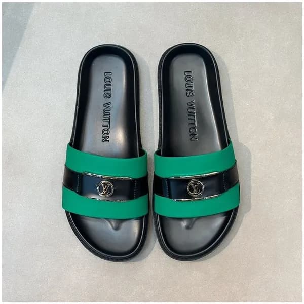 루이비통 남성 그린탭 슬리퍼 - Louis vuitton Mens Green Tap Sli… - 1