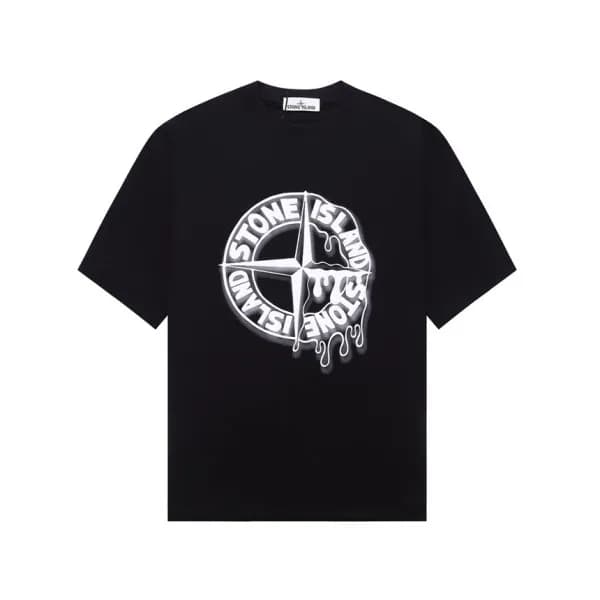 스톤아일랜드 남성 블랙 크루넥 반팔티 - Stone Island Mens Black Tsh… - 1