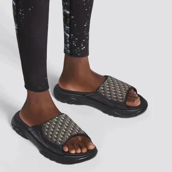 디올 남성 블랙 슬리퍼 - Dior Mens Black Slippers - di554x - 1