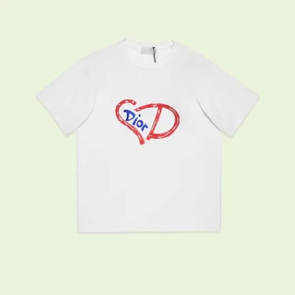 디올 남성 화이트 크루넥 반팔티 - Dior Mens White Short sleeved … - 1