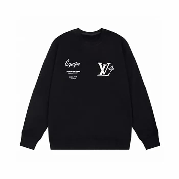 루이비통 남/녀 블랙 맨투맨 - Louis vuitton Unisex Black Tshir… - 1