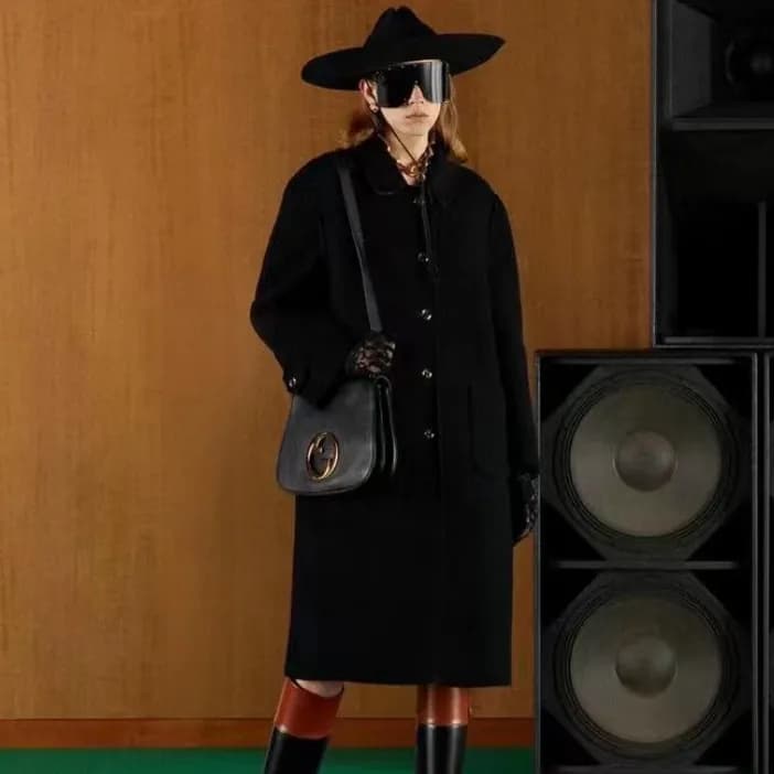 구찌 여성 트렌디 블랙 코트 - Ladys Black Coats - gu1012x - 1