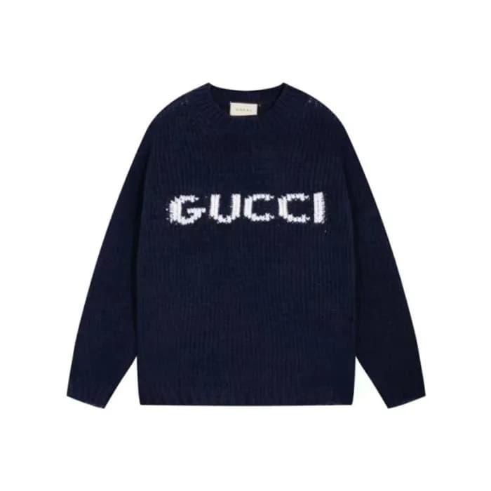 구찌 남성 네이비 크루넥 스웨터 - Gucci Mens Navy Sweaters - gu1… - 1