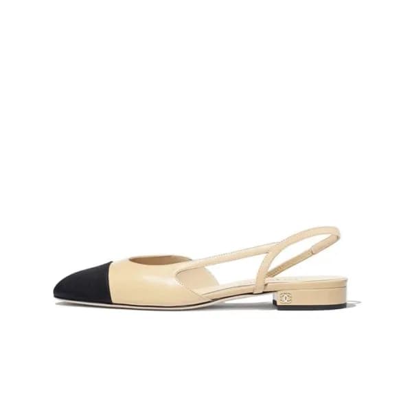 샤넬 여성 미들힐 슬링백 - Chanel Womens Beige Slingback - ch… - 1