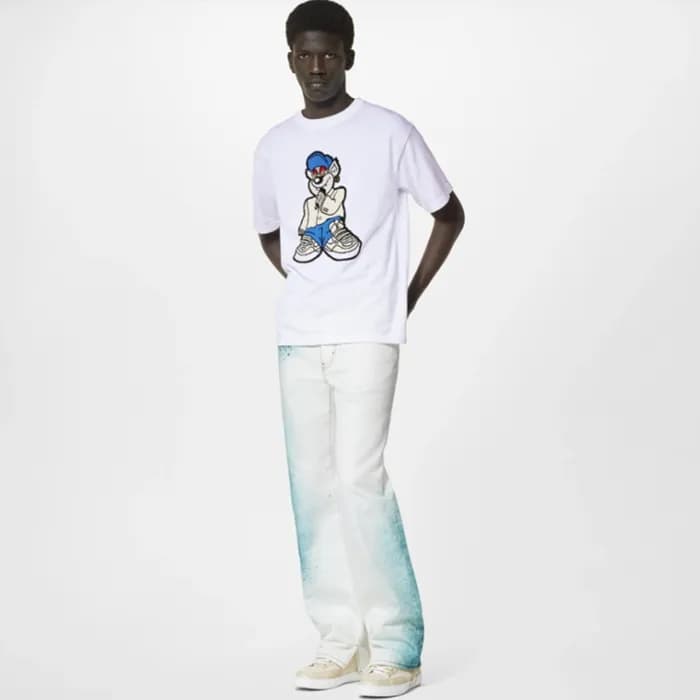 루이비통 남성 화이트 반팔 티셔츠 - Louis vuitton Mens WHite Tshi… - 1