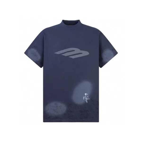 발렌시아가 남성 네이비 반팔 티셔츠 - Balenciaga Mens Navy Tshirts… - 1