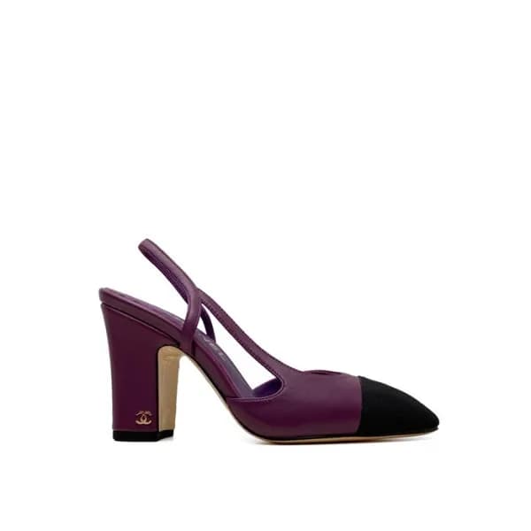 샤넬 여성 하이힐 슬링백 - Chanel Womens Purple Slingback - c… - 1