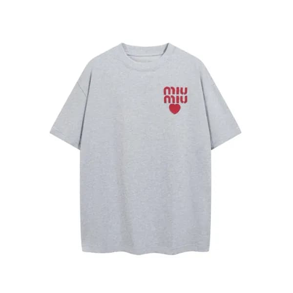 미우미우 남/녀 라운드 반팔 티셔츠 - Miumiu Unisex Round Tshirt -… - 1