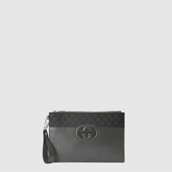 구찌 남성 컷아웃 인터로킹 G 클러치 - Gucci Mens Cutout Interlock… - 1