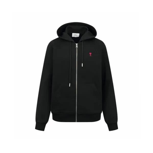 아미 남성 집업 후디 - Ami Mens Zip-up Hoodie - amc8748x - 1