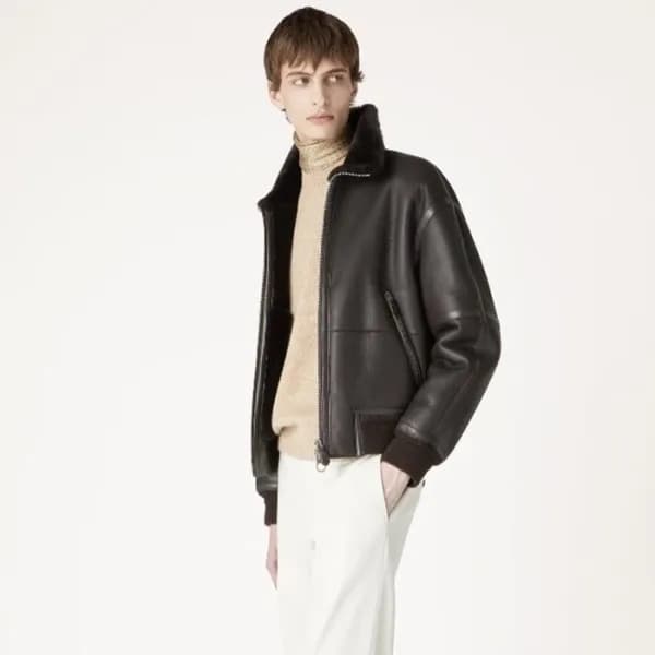 로로피아나 남성 가죽 자켓 - Loro Piana Mens Leather Jacket - … - 1