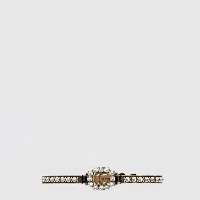 구찌 여성 더블 G 레더 네크리스 - Gucci Womens Double G Leather Necklace - acc10765x - 1