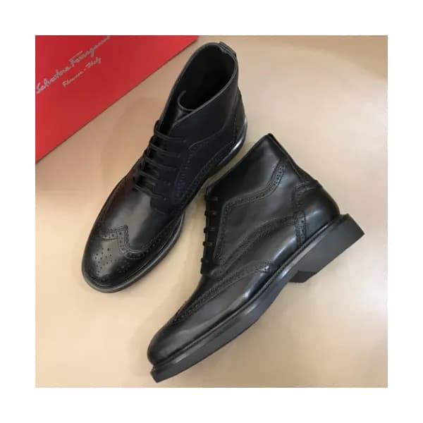 FERRAGAMO 2018 MENS LEATHER ANKLE BOOTS - 페레가모 남성… - 1