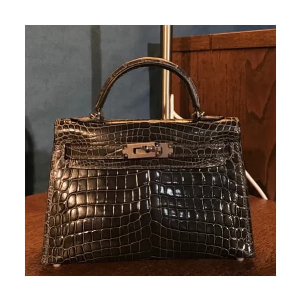 Hermes Mini Kelly 2 Crocodile Leather Tote Shoulde… - 1