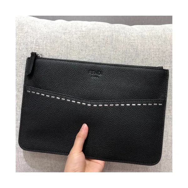 Fendi Leather Clutch Bag ,28CM - 펜디 레더 남성용 클러치백 F… - 1