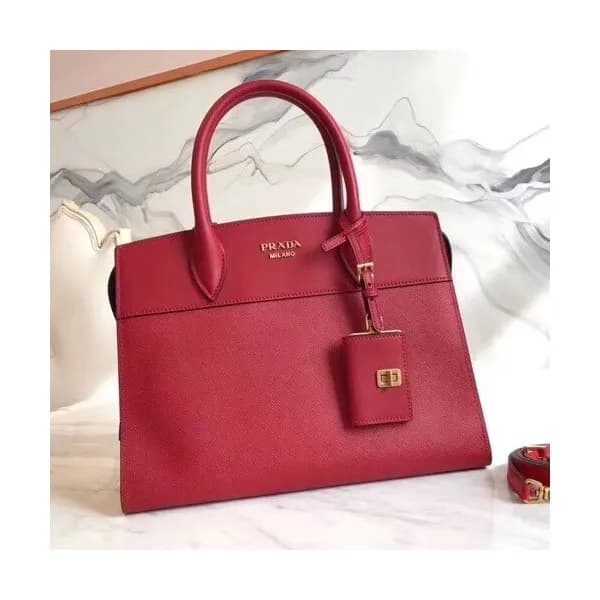 Prada Saffiano Tote Shoulder Bag,30cm - 프라다 사피아노 여… - 1
