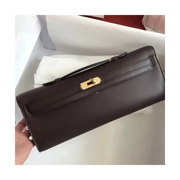 Hermes Kelly Cut Swift Leather Clutch Bag ,31cm - … - 1