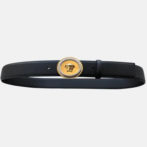 Versace 2019 Mens Palazzo Medusa Steel Buckle Leat… - 1
