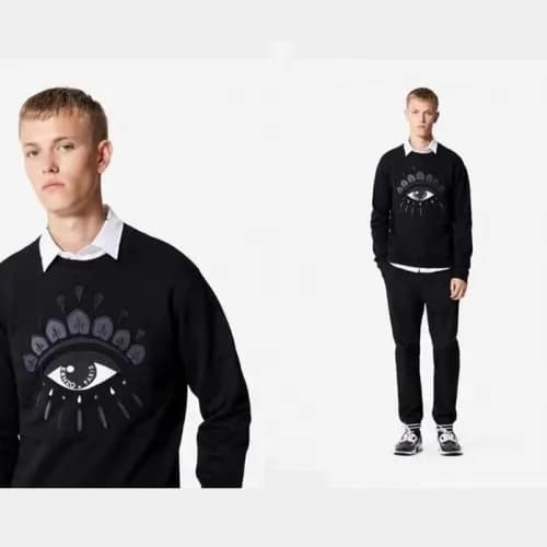 Kenzo Mens Black Sweatshirts - 겐조 남성 블랙 맨투맨 Ken12… - 1