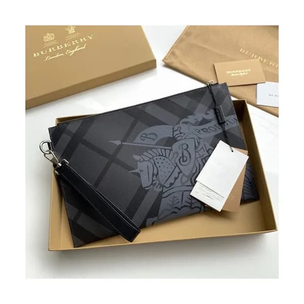 Burberry 2019 Leather Clutch Bag, 30cm - 버버리 2019 … - 1