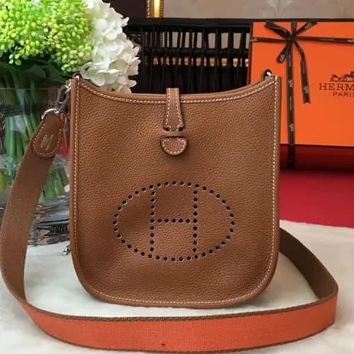 Hermes Evelyne Togo Leather Mini Shoulder Bag,17cm… - 1