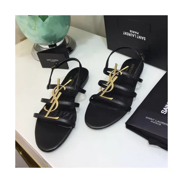 Saint Laurent 2019 Womens Metal Logo Strap Sandal … - 1