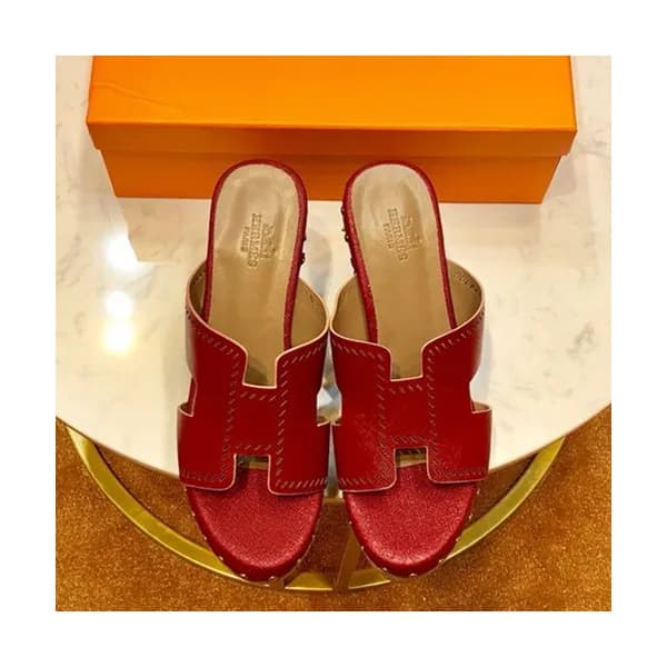 Hermes 2019 Ladies Oasis Leather Wedge Slipper - 에… - 1