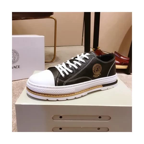 Versace 2019 Mens Leather Sneakers - 베르사체 2019 남성용… - 1