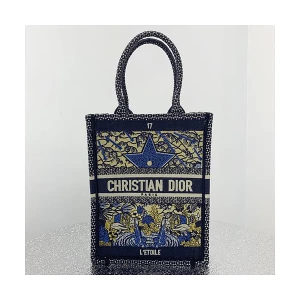 Dior 2019 Women Canvas Book Mini Tote Shopper Bag … - 1