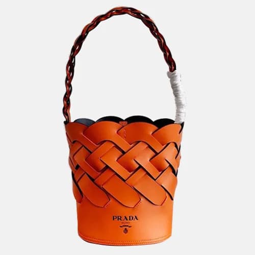 Prada 2020 Women Leather Bucket Tote Shoulder Bag … - 1