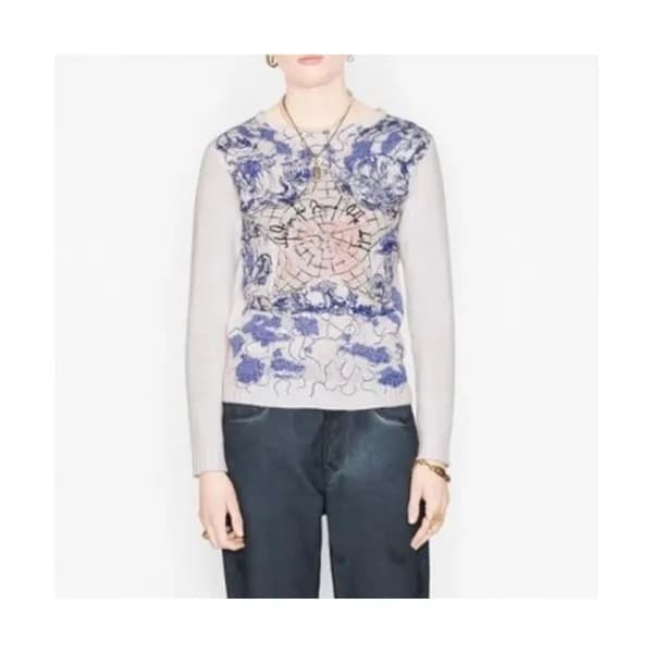 Dior 2020 Womens Retro Logo Crew-neck Sweaters - 디… - 1