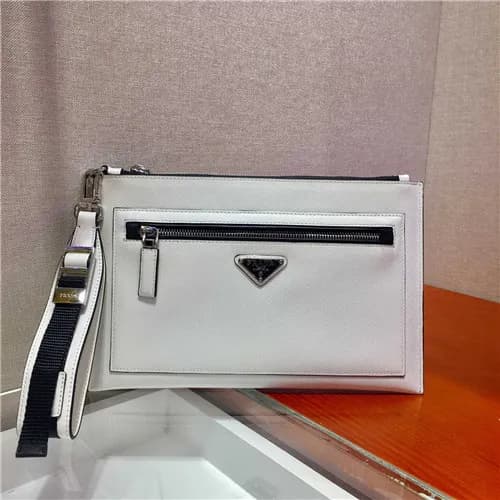 [프라다]Prada 2021 Men's Leather Clutch Bag,28cm … - 1