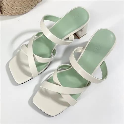 By Far 2021 Women's Leather High Heel Sandal,B… - 1