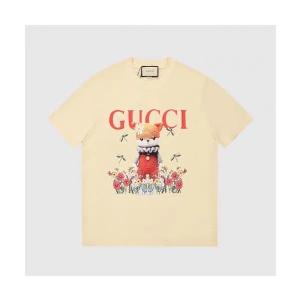 Gucci Mm/Wm Logo Short Sleeved Tshirts Ivory - 구찌… - 1
