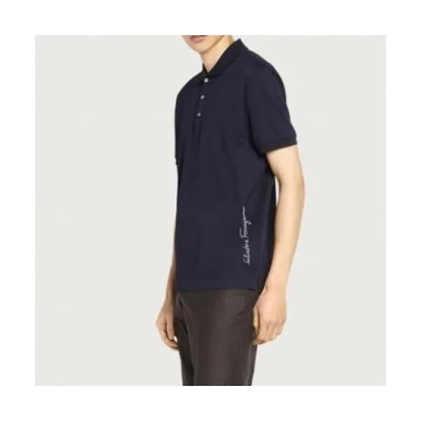 Ferragamo Mens Basic Logo Cotton Short Sleeved T… - 1