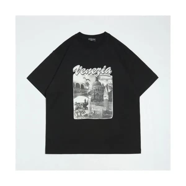 Balenciaga Mm/Wm Logo Cotton Short Sleeved Tshirt… - 1