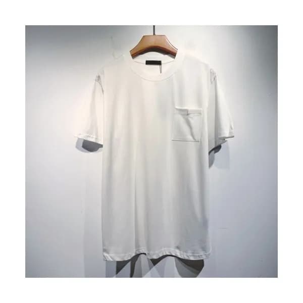 Prada Mens Basic Logo Short Sleeved Tshirts White… - 1
