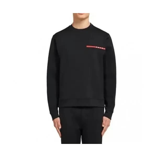 Prada Mens Crew-neck Cotton Tshirts Black - 프라다 2… - 1