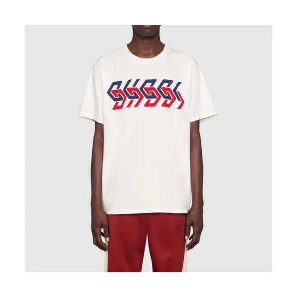Gucci Unisex Logo Short Sleeved Tshirts White - 구… - 1