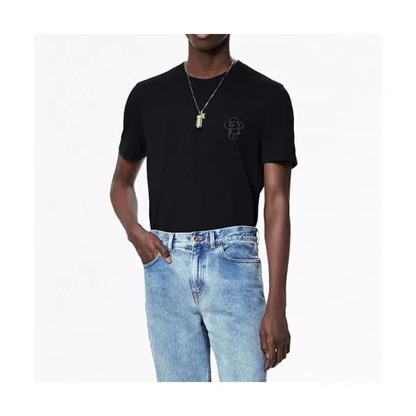 루이비통 남자 크루넥 블랙 반팔티 - Unisex Black Tshirts - lou039… - 1