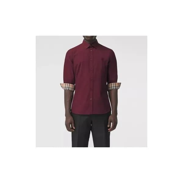 버버리 남성 클래식 버건디 셔츠 - Mens burgundy Tshirts - bur042… - 1